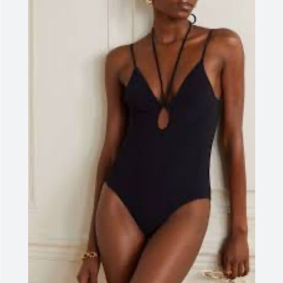 ZIMMERMANN jeannie loop front halter tie srao one piece in noir Size 10 NWT $350 - Picture 2 of 5